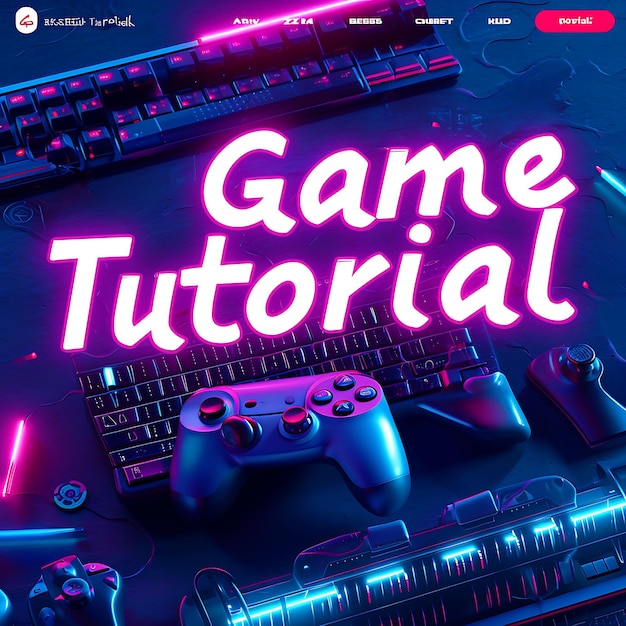 Foto game tutorial texto com efeito de piscar estilo informativo uma decoração criativa livestream background