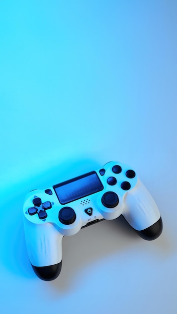 Gamepad en fondo abstracto con efectos de luz