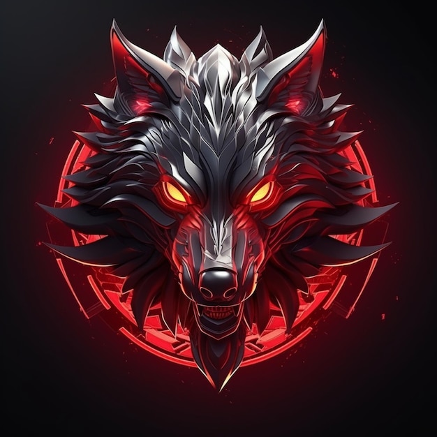 Foto gamer-wolf-logo mit hochauflösendem schwarzem hintergrund