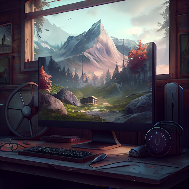 Gaming-Desktop-PC-Computer-Setup-Gamer-Illustration