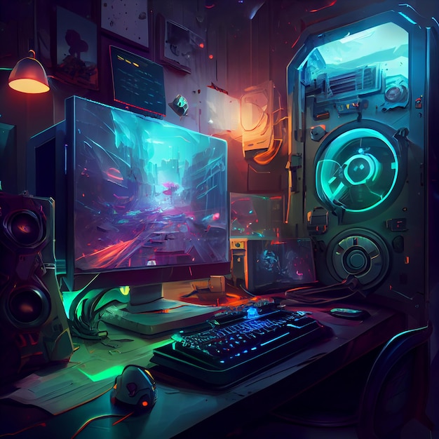 Gaming-Desktop-PC-Computer-Setup-Gamer-Illustration