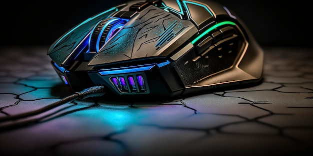 Gaming-Maus mit RGB-LED-Licht, kreative KI