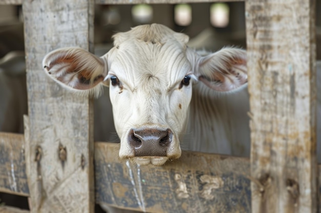 Foto el ganado brahmán alimenta a los animales agrícolas en el pasto brasileño para la producción de carne de res