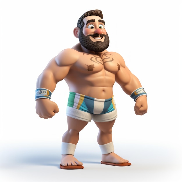 Ganador del concurso 3D personaje de dibujos animados Mason El luchador enérgico