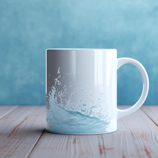 Foto ganador del concurso mockup de taza de agua con rastreo de vray y fondo rico en textura