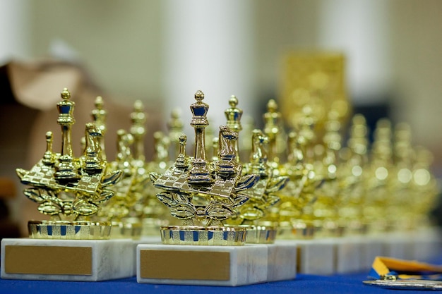 Ganador de la copa de oro Chess Emotions después del juego de ajedrez