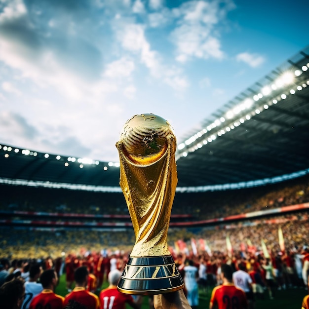 El ganador de la copa de oro está aislado en el estadio.