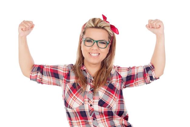 Ganadora Chica rubia con gafas