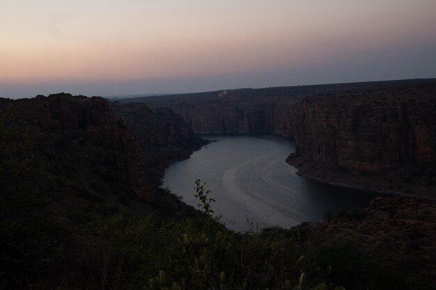 Foto gandikota grand canyon da índia lugar de turismo localizado em kadapa andhra pradesh