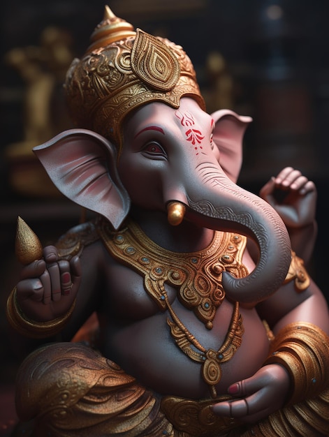 Ganesh Chaturthi Invitación Felicidad Ganesha Dios Ai Generado