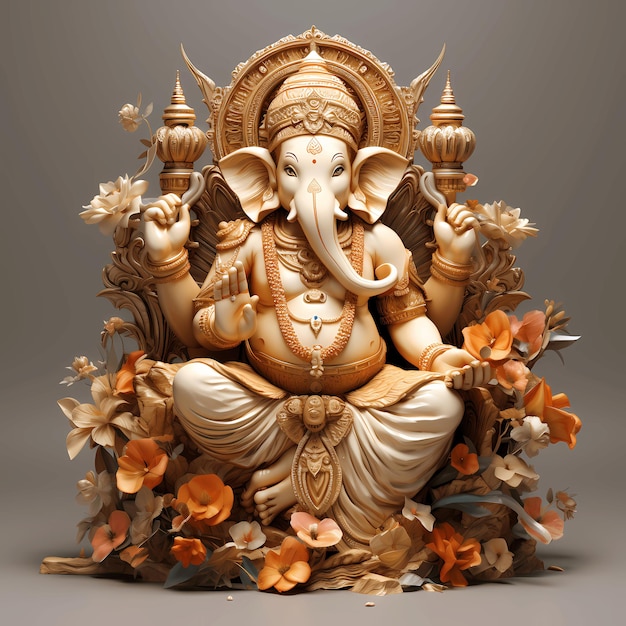 Ganesh en una foto de archivo en 3D