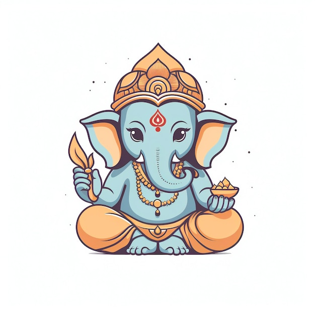 Ganesh Gott Flat Illustration