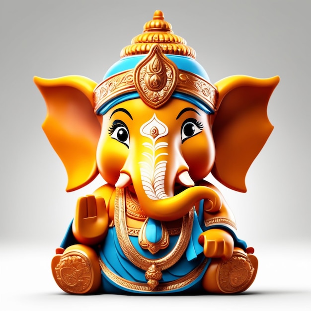 Ganesh Illustration des farbenfrohen Hindu-Lords Ganesha auf solidem Hintergrund