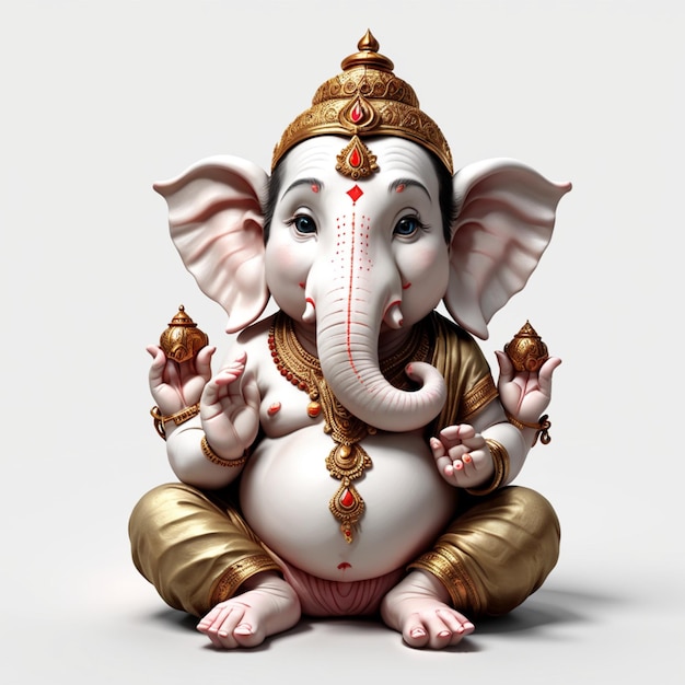 Ganesh Illustration des farbenfrohen Hindu-Lords Ganesha auf solidem Hintergrund
