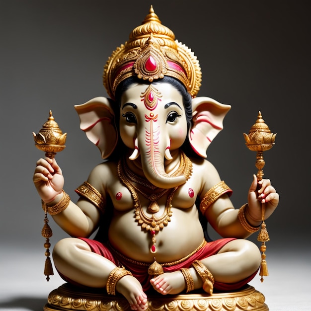 Ganesh Illustration des farbenfrohen Hindu-Lords Ganesha auf solidem Hintergrund