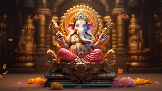 Ganesh, senhor do povo indiano, conceito religioso.