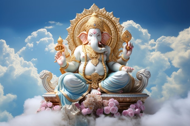 Ganesh transparenter Himmelshintergrund Generative KI