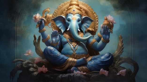 Foto ganesha chaturthi-fest, das dem indischen gott mit dem kopf eines elefanten gewidmet ist