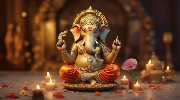 Ganesha Chaturthi Ganesha-Illustration Generative ai