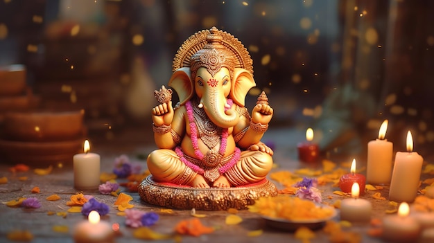 Ganesha Chaturthi Ganesha-Illustration Generative ai