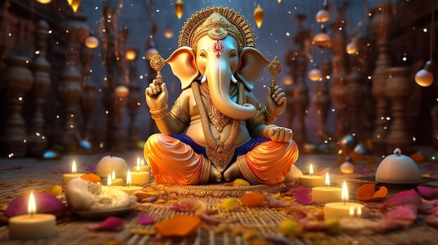 Ganesha Chaturthi Ganesha-Illustration Generative ai