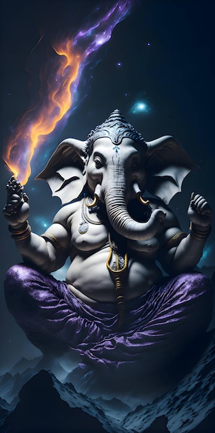 ganesha en galexy con modo enojado