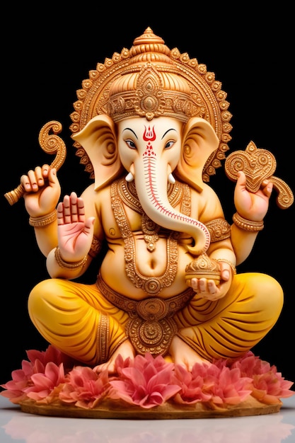 Ganesha-Idol auf dunklem Hintergrund