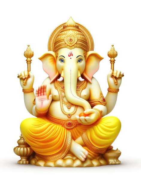 Ganesha El Señor De La Sabiduría Sobre Fondo Blanco