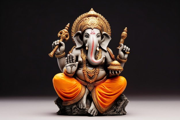 Ganesha-Skulptur auf einem isolierten Hintergrund