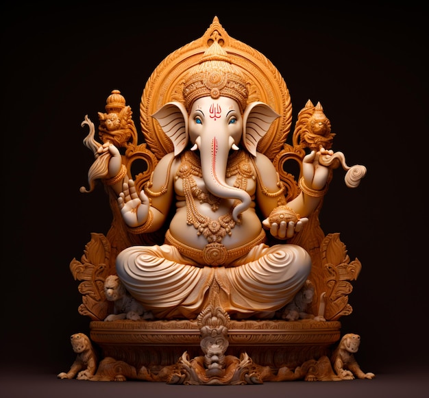 Foto ganesha sobre fondo oscuro para diwali 3d