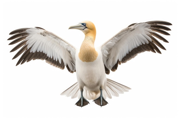 Gannet do Norte em um fundo branco