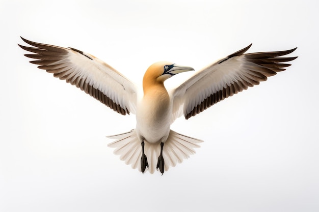 Gannet do Norte em um fundo branco