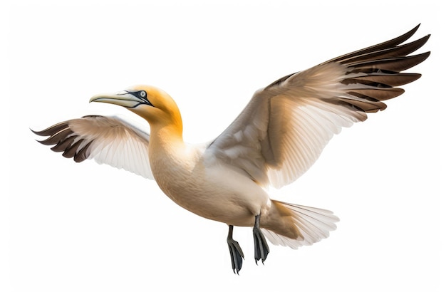 Gannet do Norte em um fundo branco