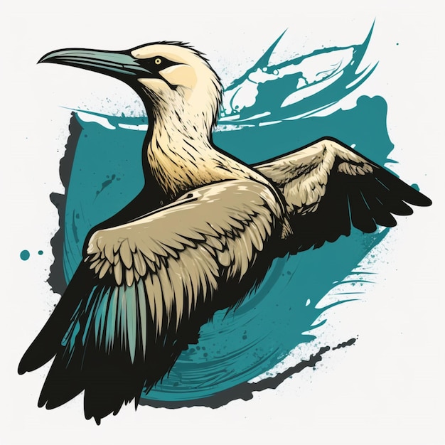 Gannet pássaro ícone preto bela imagem Ai gerado arte