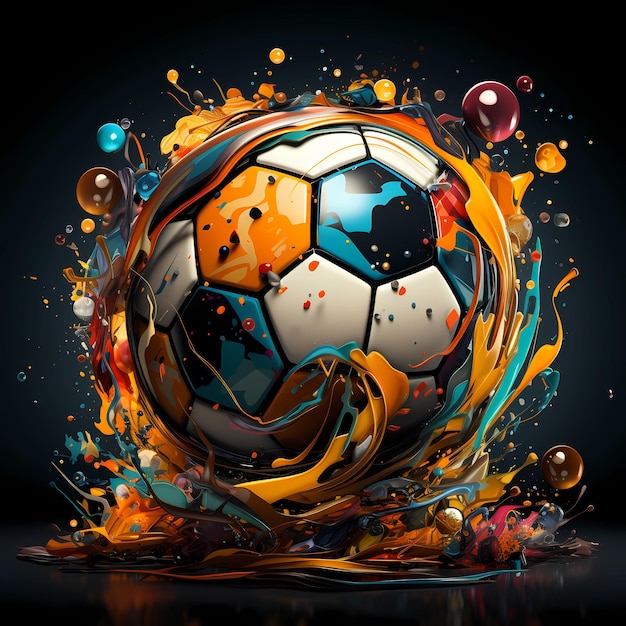 garabato de fútbol de ilustración 3d