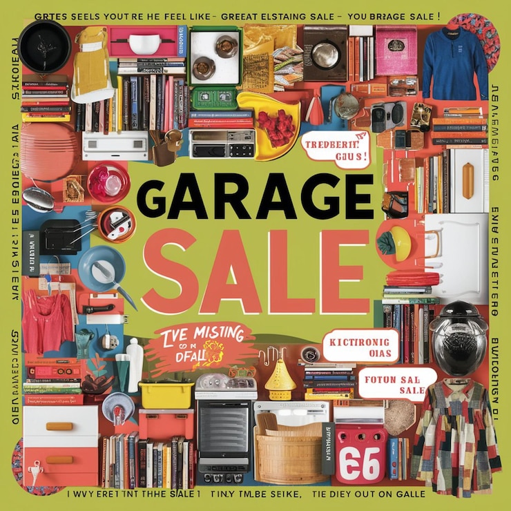 Foto garagenverkaufsplakat