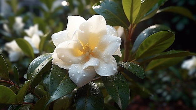 Gardenia depois de flores brancas crescendo augusta jasmine image Ai gerou arte