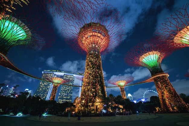 Gardens by the Bay à noite, Cingapura