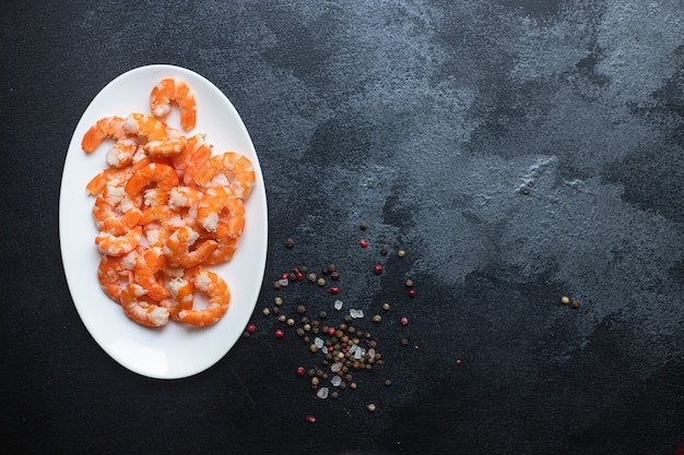 Garnelen bereit zu essen gekochte oder gebratene Meeresfrüchte Diät Pescetarian