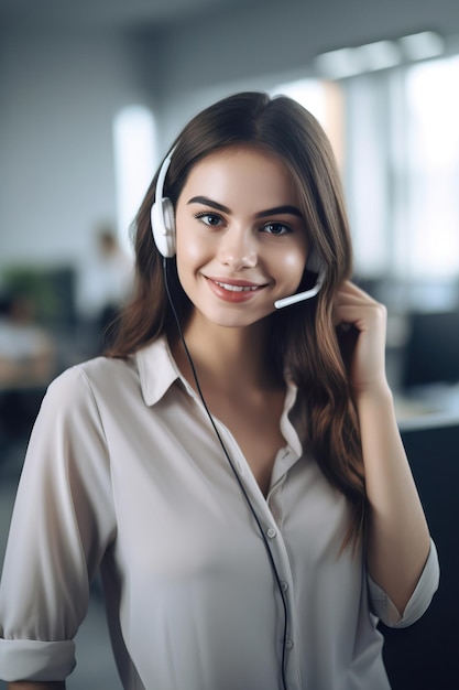 garota agente de call center