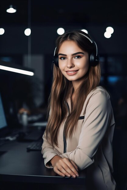 garota agente de call center