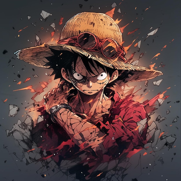 Personagem de desenho animado luffy one piece ia generativa