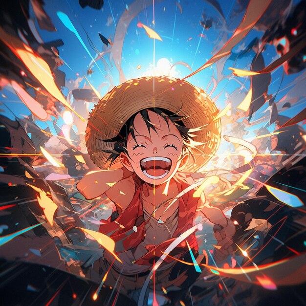 Personagem de desenho animado luffy one piece ia generativa