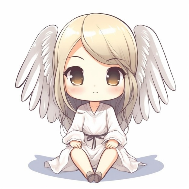 Anime Estilo Ilustração Anjo Menina Bonita Voando Céu imagem vetorial de  Malchev© 669699196