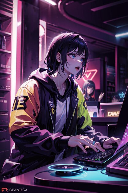 Garota de anime cyberpunk