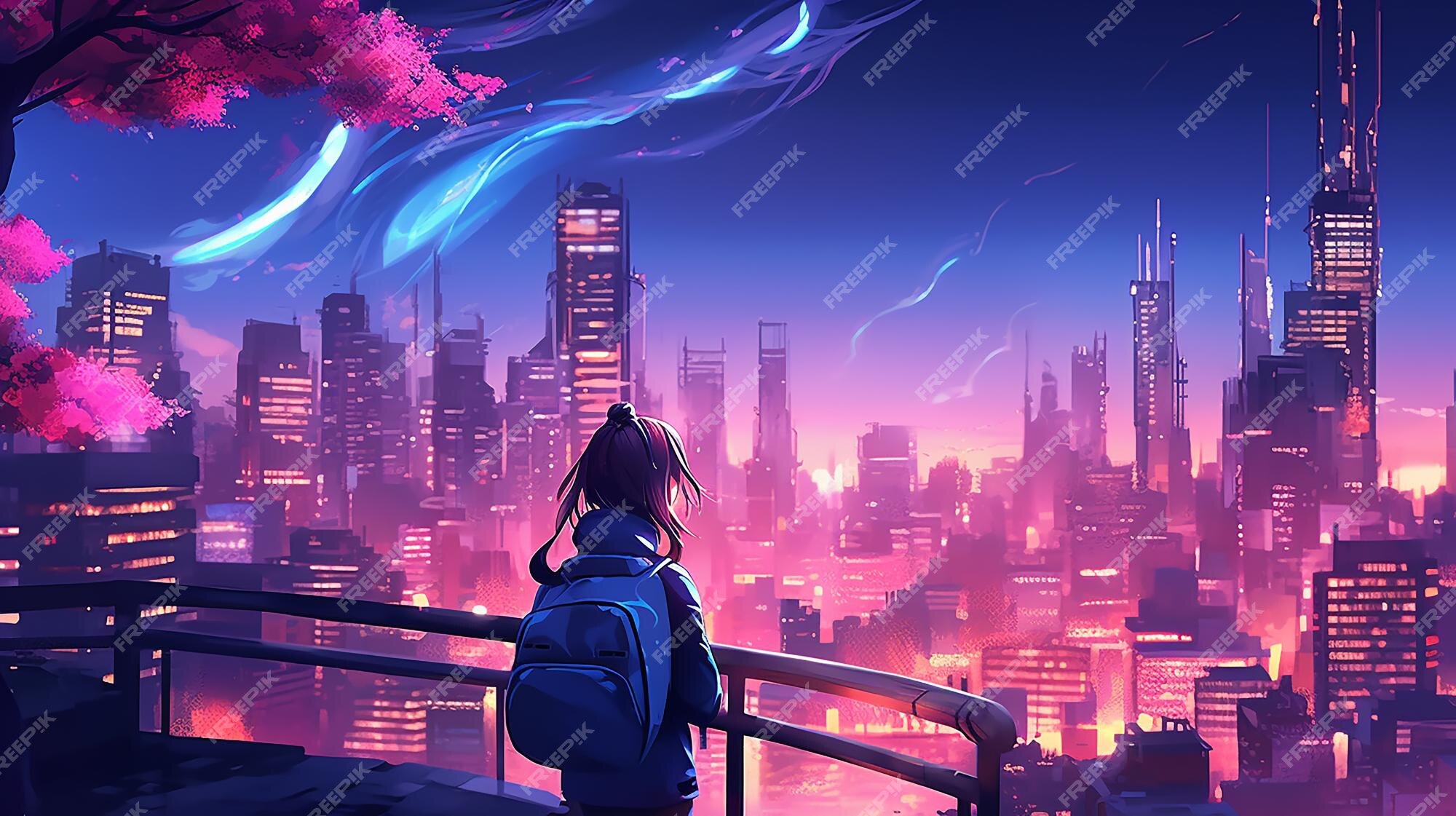 1366x768 Resolution Woman in Cyberpunk City 1366x768 Resolution Wallpaper -  Wallpapers Den