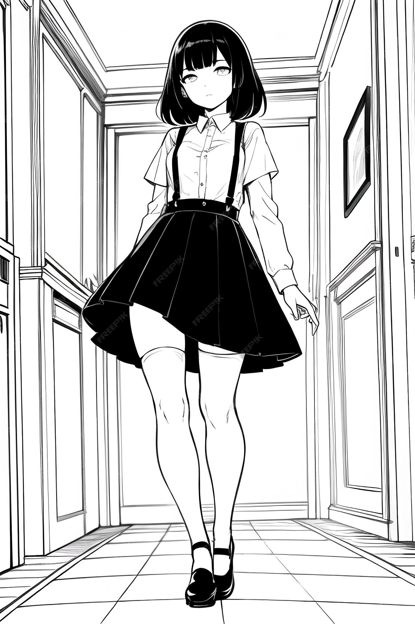 Vetores de Anime Manga Menina Em Uma Saia E Blusa Com Cabelo Comprido  Soprando Um Beijo Copiar Espaço Coloque Para Texto Em Fundo Isolado Branco  Vista Lateral Ilustração Vetorial e mais imagens