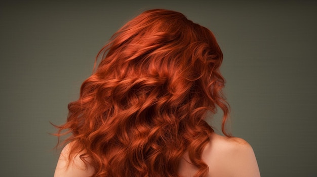 garota de cabelo ruivo com cabelos longos em um fundo branco