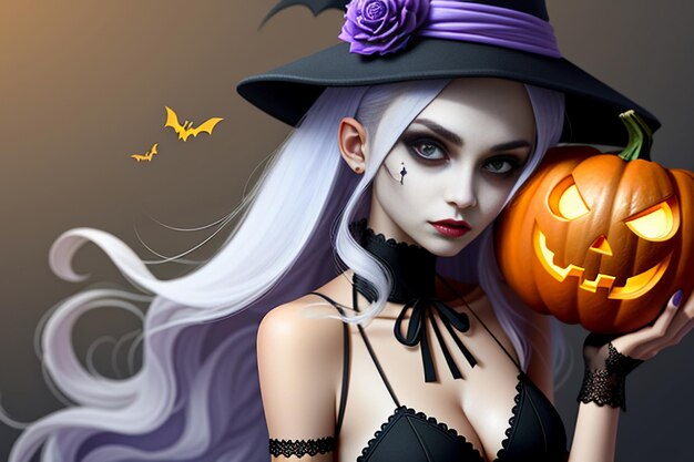 Fundo Imagem Fofa Para Papel De Parede De Halloween Do Anime