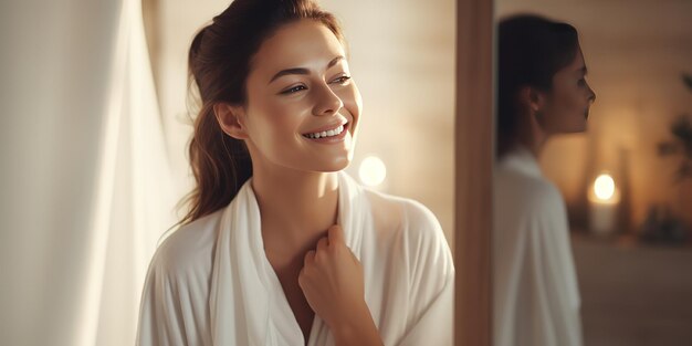 Foto garota feliz após procedimentos de enfermagem